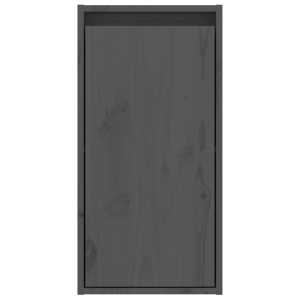 Armarios de pared 2 uds madera maciza de pino gris 30x30x60 cm