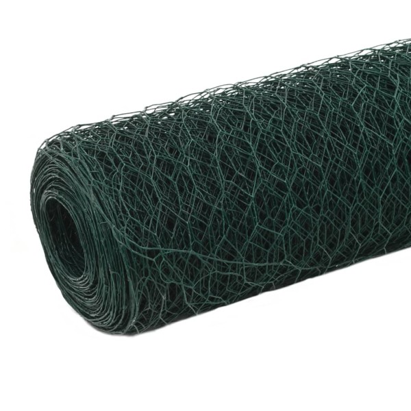 Alambrada de gallinero acero revestimiento PVC verde 25x1,5 m