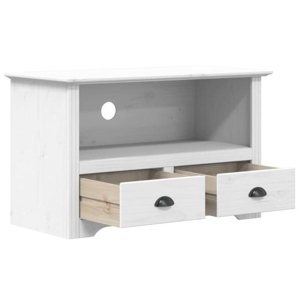 Mueble de TV con 2 cajones BODO madera pino blanco 91x43x56 cm