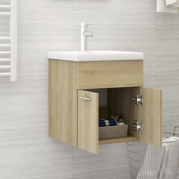 Armario para lavabo contrachapada color roble 41x38,5x46 cm