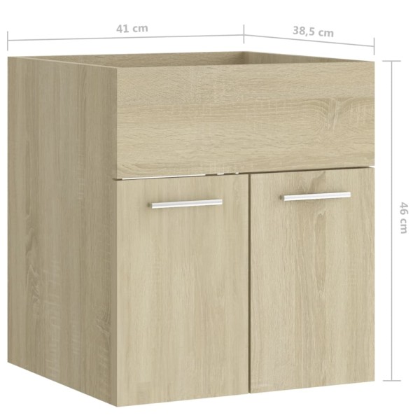 Armario para lavabo contrachapada color roble 41x38,5x46 cm