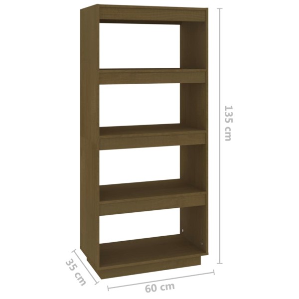 Estantería/divisor de espacios madera pino marrón 60x35x135 cm