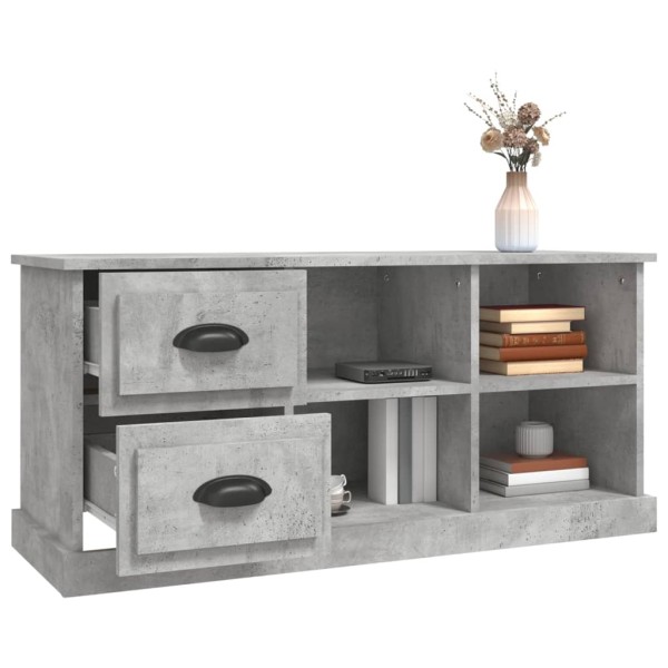 Mueble de TV madera contrachapada gris hormigón 102x35,5x47,5cm