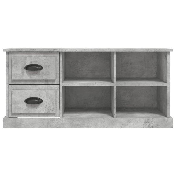 Mueble de TV madera contrachapada gris hormigón 102x35,5x47,5cm