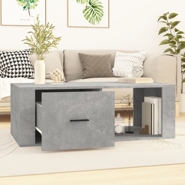 Mesa de centro madera contrachapada gris hormigón 100x50,5x35cm