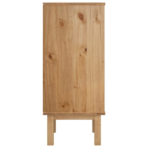 Cajonera OTTA madera maciza de pino marrón y gris 45x39x90 cm