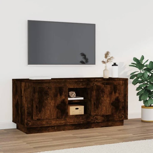 Mueble para TV madera contrachapada roble ahumado 102x35x45 cm