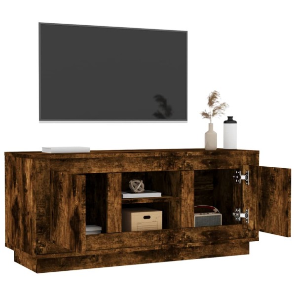 Mueble para TV madera contrachapada roble ahumado 102x35x45 cm