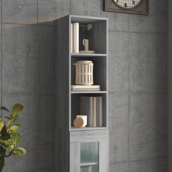 Armario pared madera contrachapada gris Sonoma 34,5x32,5x90 cm