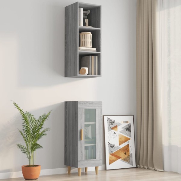 Armario pared madera contrachapada gris Sonoma 34,5x32,5x90 cm