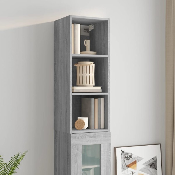 Armario pared madera contrachapada gris Sonoma 34,5x32,5x90 cm