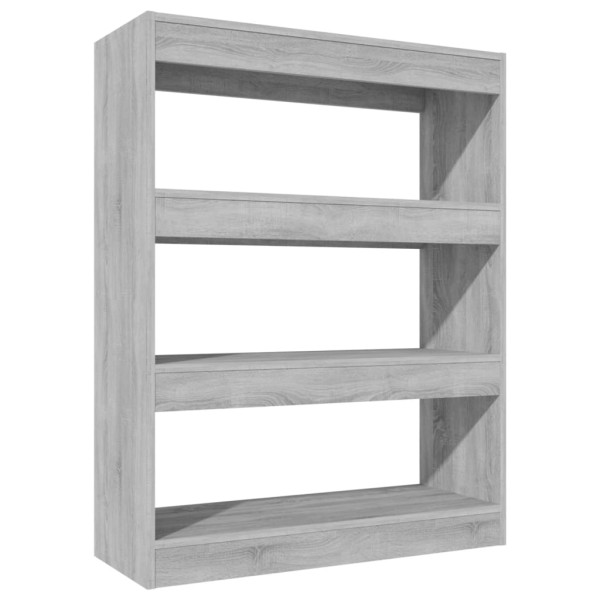 Estantería madera contrachapada gris Sonoma 80x30x103 cm