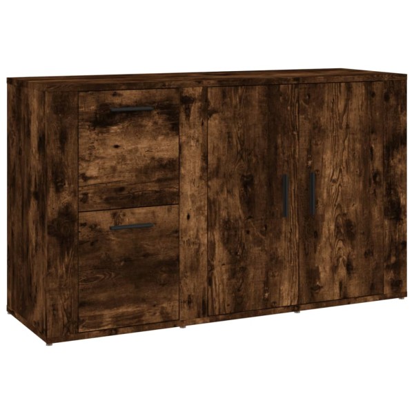 Aparador madera contrachapada roble ahumado 100x33x59,5 cm