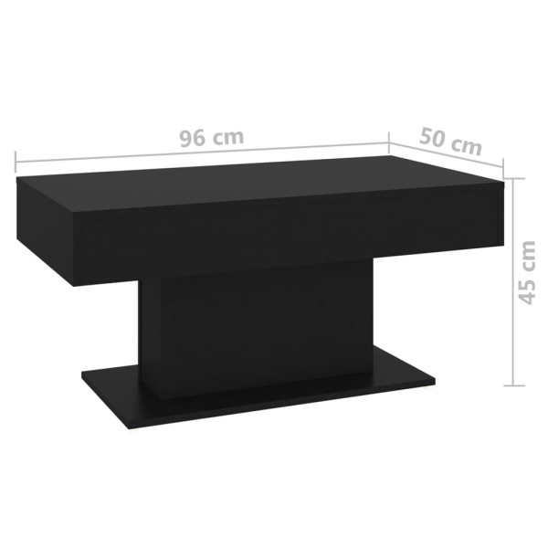 Mesa de centro madera contrachapada negro 96x50x45 cm