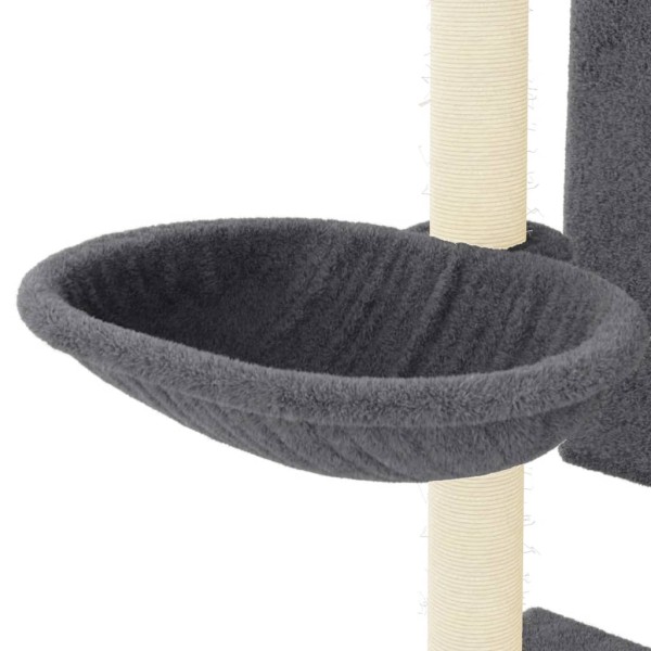 Rascador para gatos con postes de sisal gris oscuro 130,5 cm