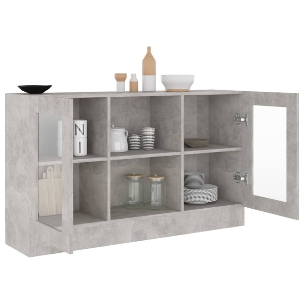 Vitrina de madera de ingeniería gris 120x30,5x70 cm