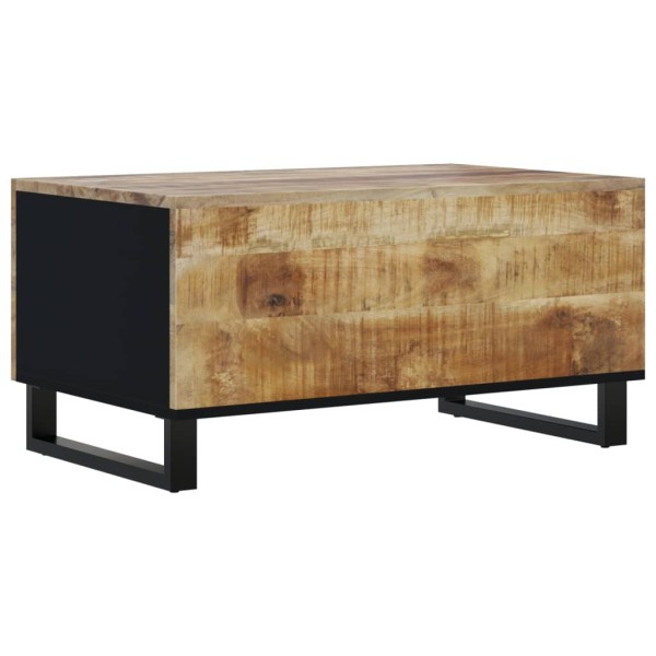 Mesa de centro madera maciza mango y contrachapada 80x50x40 cm