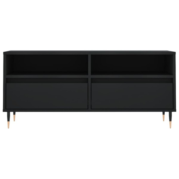 Mueble de TV madera contrachapada negro 100x34,5x44,5 cm