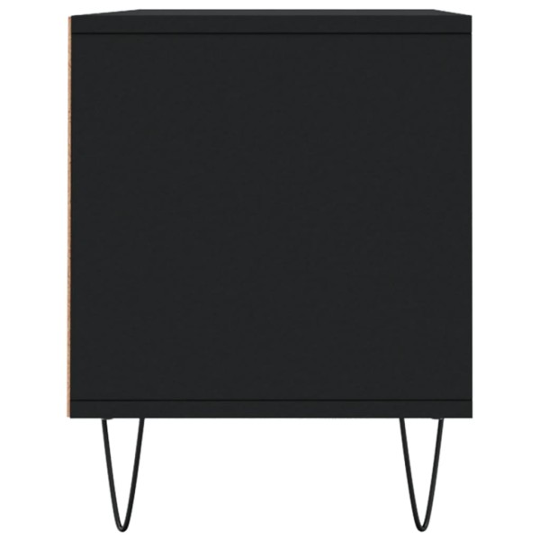 Mueble de TV madera contrachapada negro 100x34,5x44,5 cm