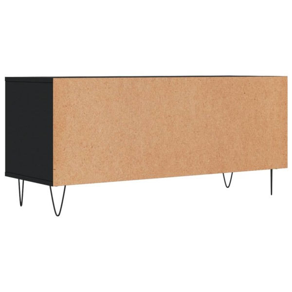 Mueble de TV madera contrachapada negro 100x34,5x44,5 cm