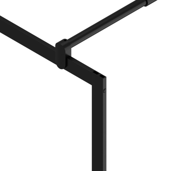 Mampara de ducha accesible vidrio ESG claro negro 80x195 cm