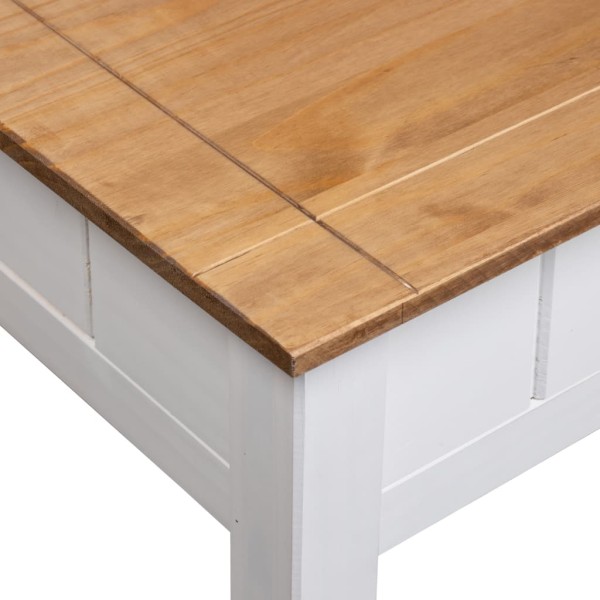 Mesa de centro madera de pino estilo Panamá blanco 100x60x45 cm