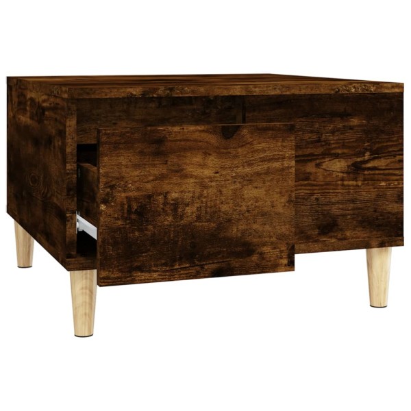 Mesa de centro madera contrachapada roble ahumado 55x55x36,5 cm