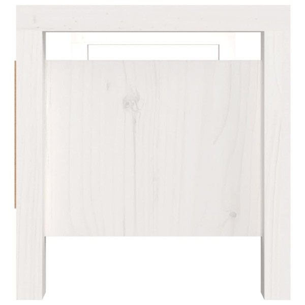 Banco de recibidor madera maciza de pino blanco 80x40x43 cm