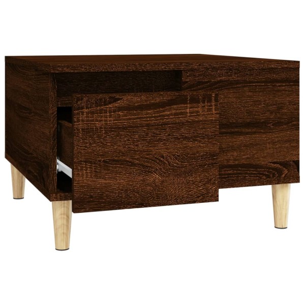 Mesa de centro madera contrachapada roble marrón 55x55x36,5 cm