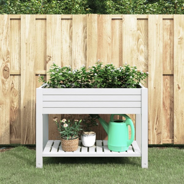 Jardinera alta polipropileno blanco 110x45x79 cm