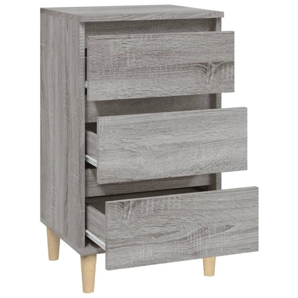 Mesita de noche madera contrachapada gris Sonoma 40x35x70 cm