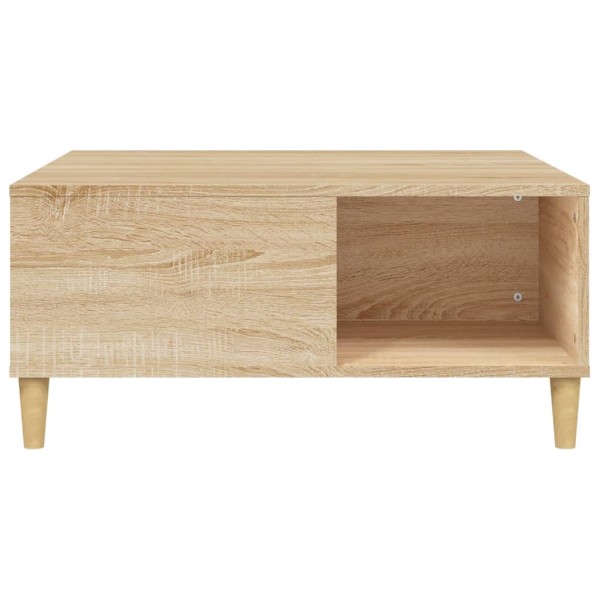 Mesa de centro madera contrachapada roble Sonoma 80x80x36,5 cm