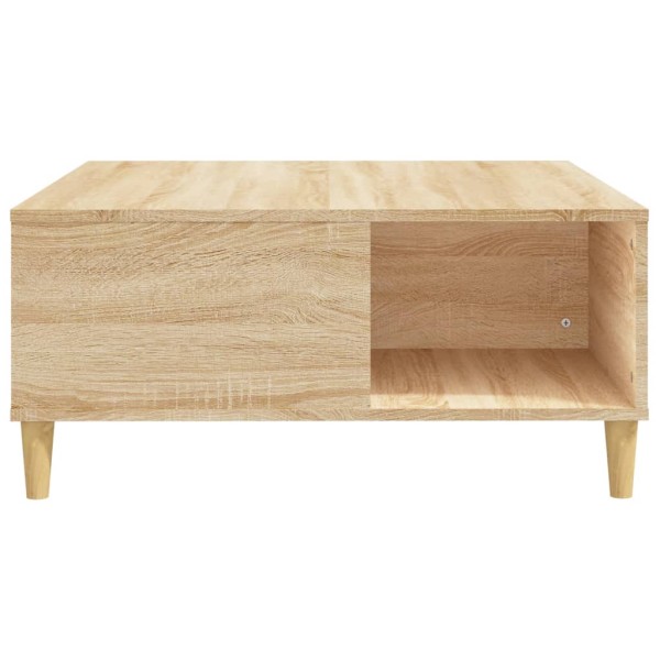 Mesa de centro madera contrachapada roble Sonoma 80x80x36,5 cm