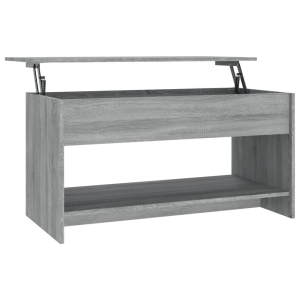 Mesa de centro madera contrachapada gris Sonoma 102x50x52,5 cm