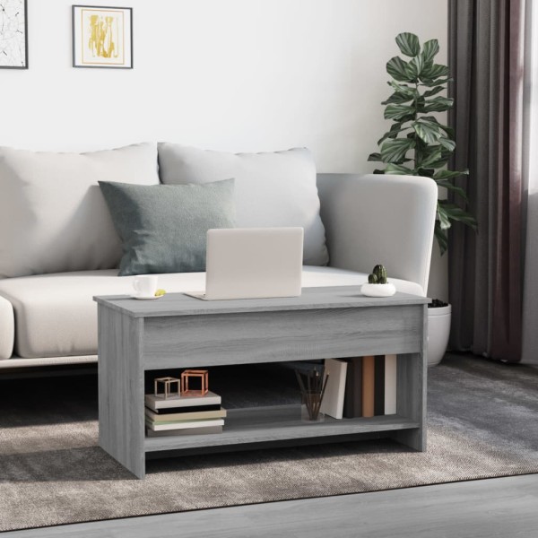 Mesa de centro madera contrachapada gris Sonoma 102x50x52,5 cm