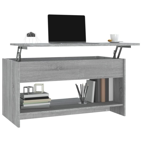 Mesa de centro madera contrachapada gris Sonoma 102x50x52,5 cm