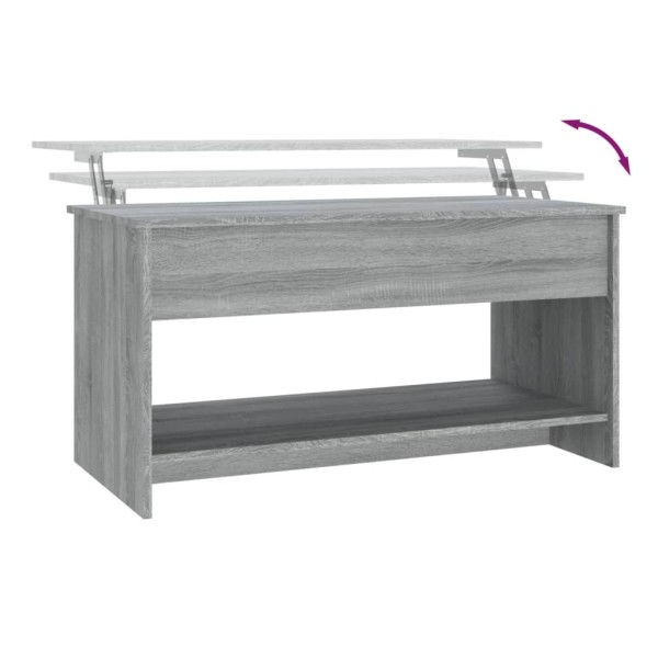 Mesa de centro madera contrachapada gris Sonoma 102x50x52,5 cm