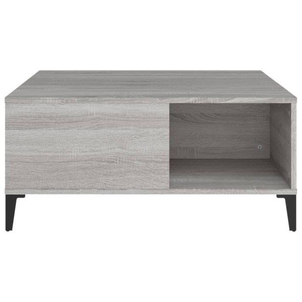 Mesa de centro madera contrachapada gris Sonoma 80x80x36,5 cm