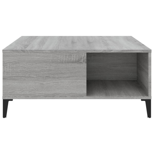 Mesa de centro madera contrachapada gris Sonoma 80x80x36,5 cm