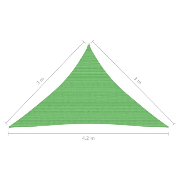 Toldo de vela verde claro HDPE 160 g/m² 3x3x4,2 m