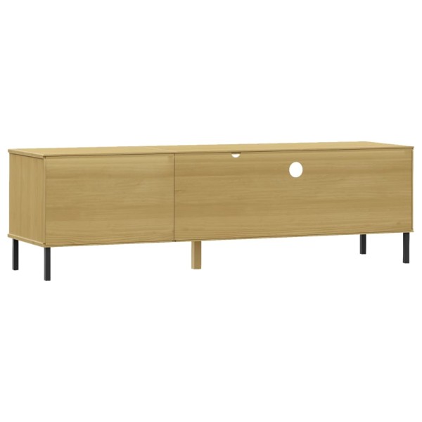 Mueble de TV con patas de metal OSLO madera maciza pino marrón