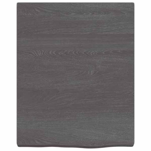 Estante pared madera roble tratada marrón oscuro 40x50x(2-4) cm