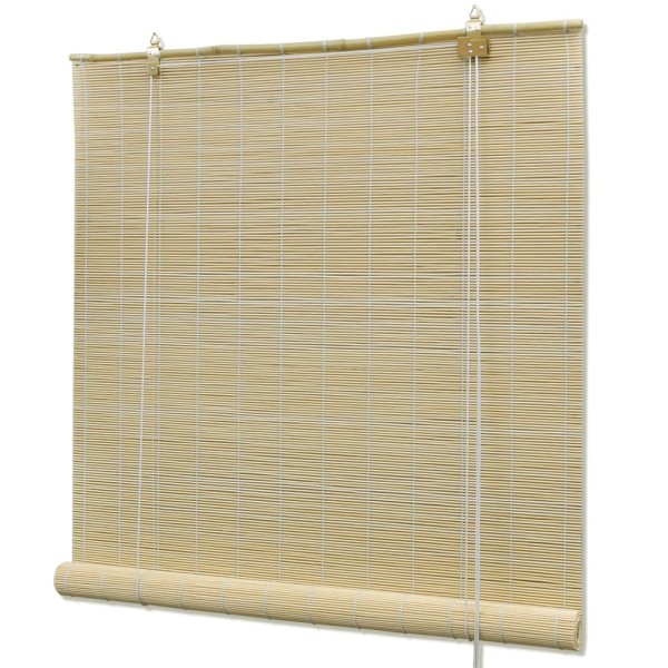 Persiana enrollable de bambú color natural 80x220 cm