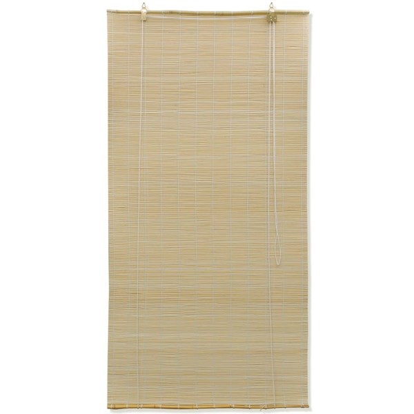 Persiana enrollable de bambú color natural 80x220 cm