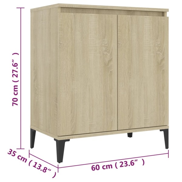 Aparador de madera contrachapada color roble Sonoma 60x35x70 cm