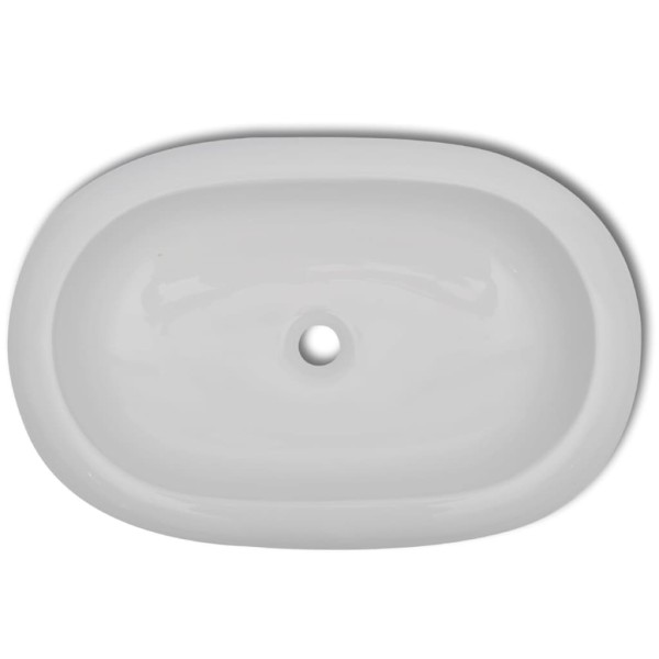 Lavabo ovalado de cerámica blanco 63x42 cm