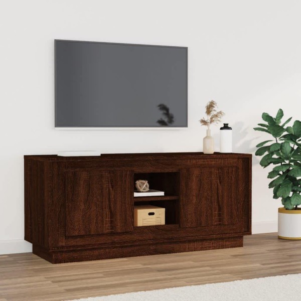 Mueble para TV madera contrachapada roble marrón 102x35x45 cm