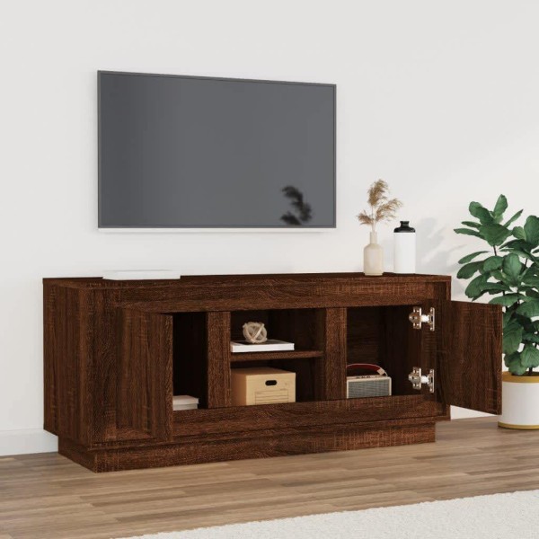 Mueble para TV madera contrachapada roble marrón 102x35x45 cm