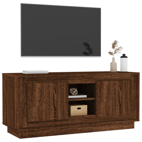 Mueble para TV madera contrachapada roble marrón 102x35x45 cm