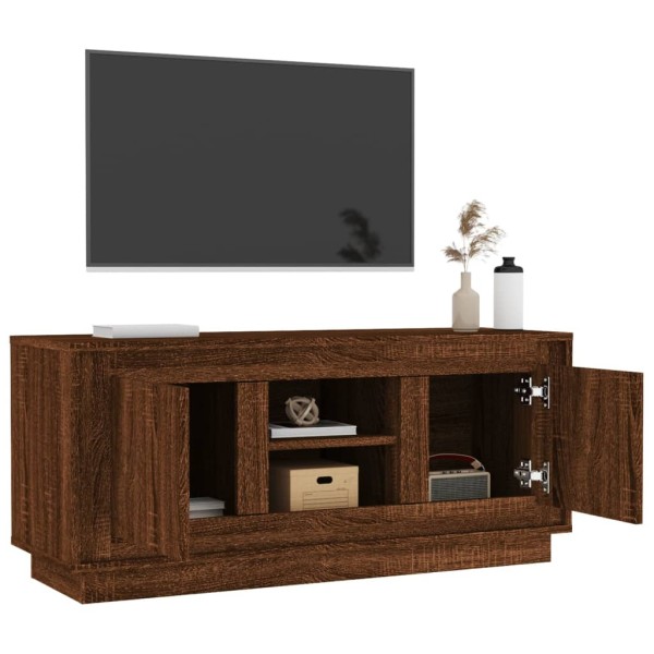 Mueble para TV madera contrachapada roble marrón 102x35x45 cm